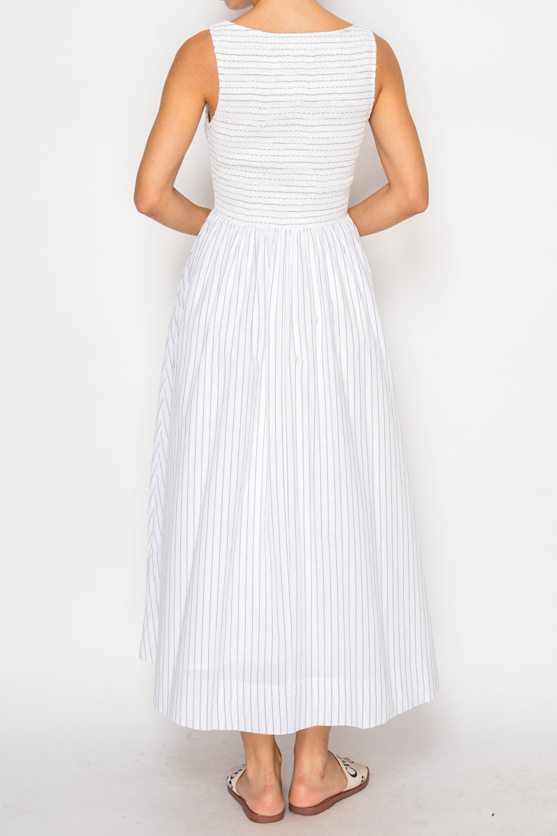 White and Black Woven Maxi Dress Stitch and Co 30a