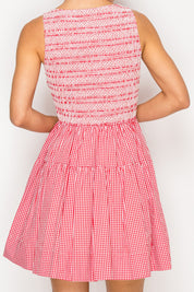 Red Woven Smocked Dress Stitch and Co 30a