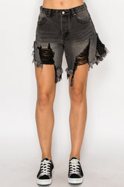 Black Denim Shorts Stitch and Co 30a