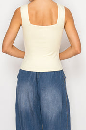 Chic Knit Yellow Sleeveless Top Stitch and Co 30A