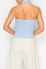 Chic Knit Baby Blue Halter Top Stitch and Co 30A