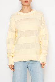 Yellow  Striped Knit Lightweight Sweater Stitch and Co 30A