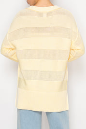 Yellow  Striped Knit Lightweight Sweater Stitch and Co 30A