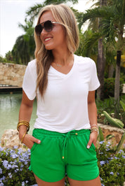 Solid Green Everyday Shorts