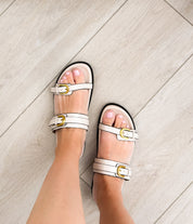 Tess Sandal in Cream