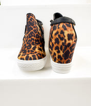 Timmibelle Hidden Sneaker Wedge in Leopard