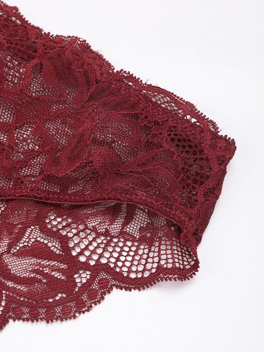 Sassy Red Floral  Seamless Lace Panties