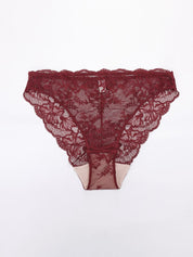 Sassy Red Floral  Seamless Lace Panties
