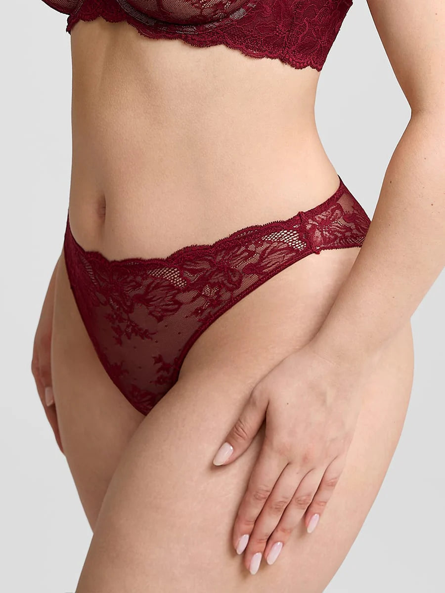 Sassy Red Floral  Seamless Lace Panties