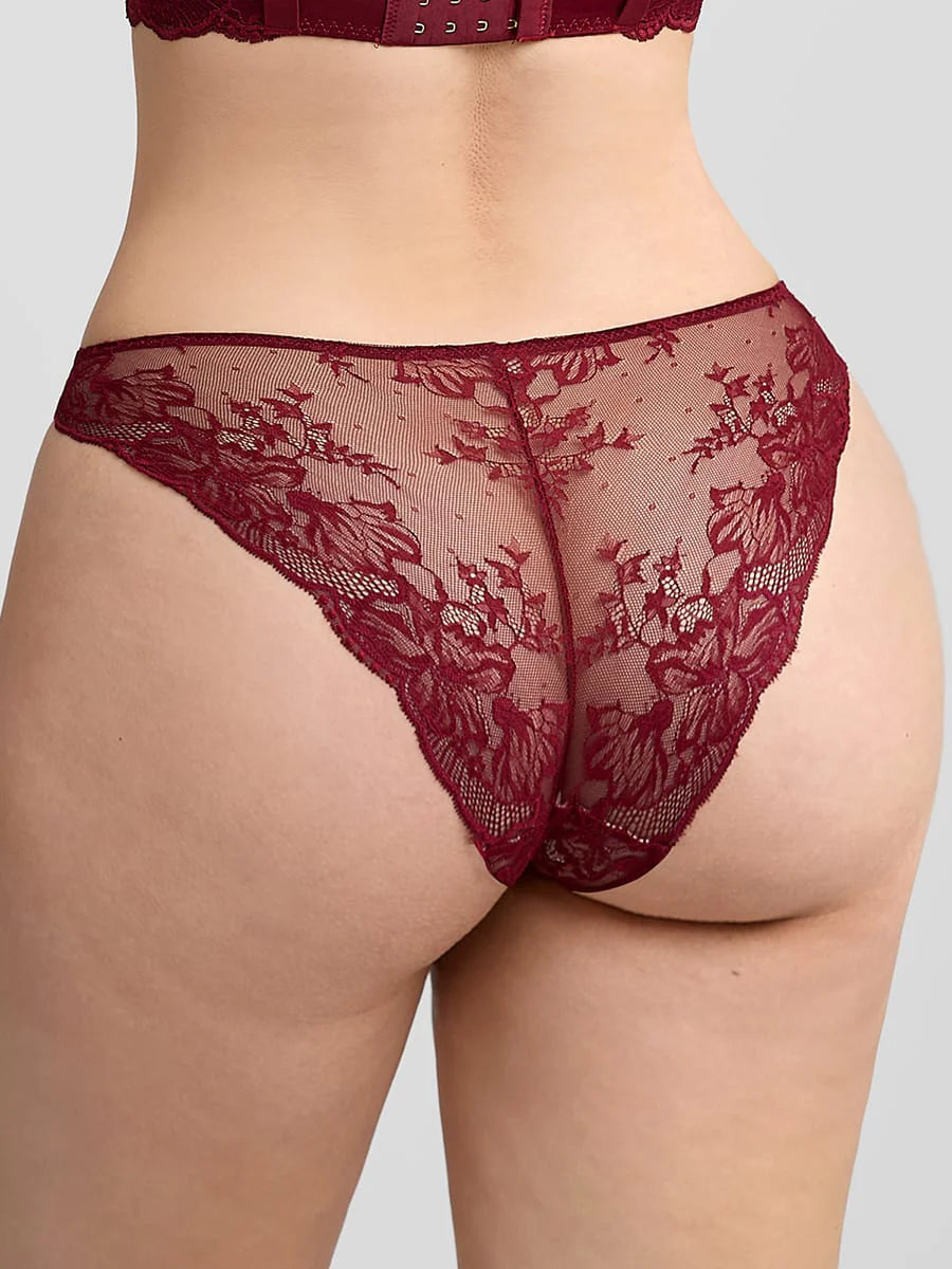 Sassy Red Floral  Seamless Lace Panties