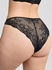 Sassy Black Floral  Seamless Lace Panties