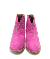 Twilight Studded Heeled Ankle Boot in Magenta