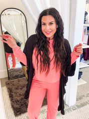 Lightweight Ultra Soft Black Ruffle Cardi