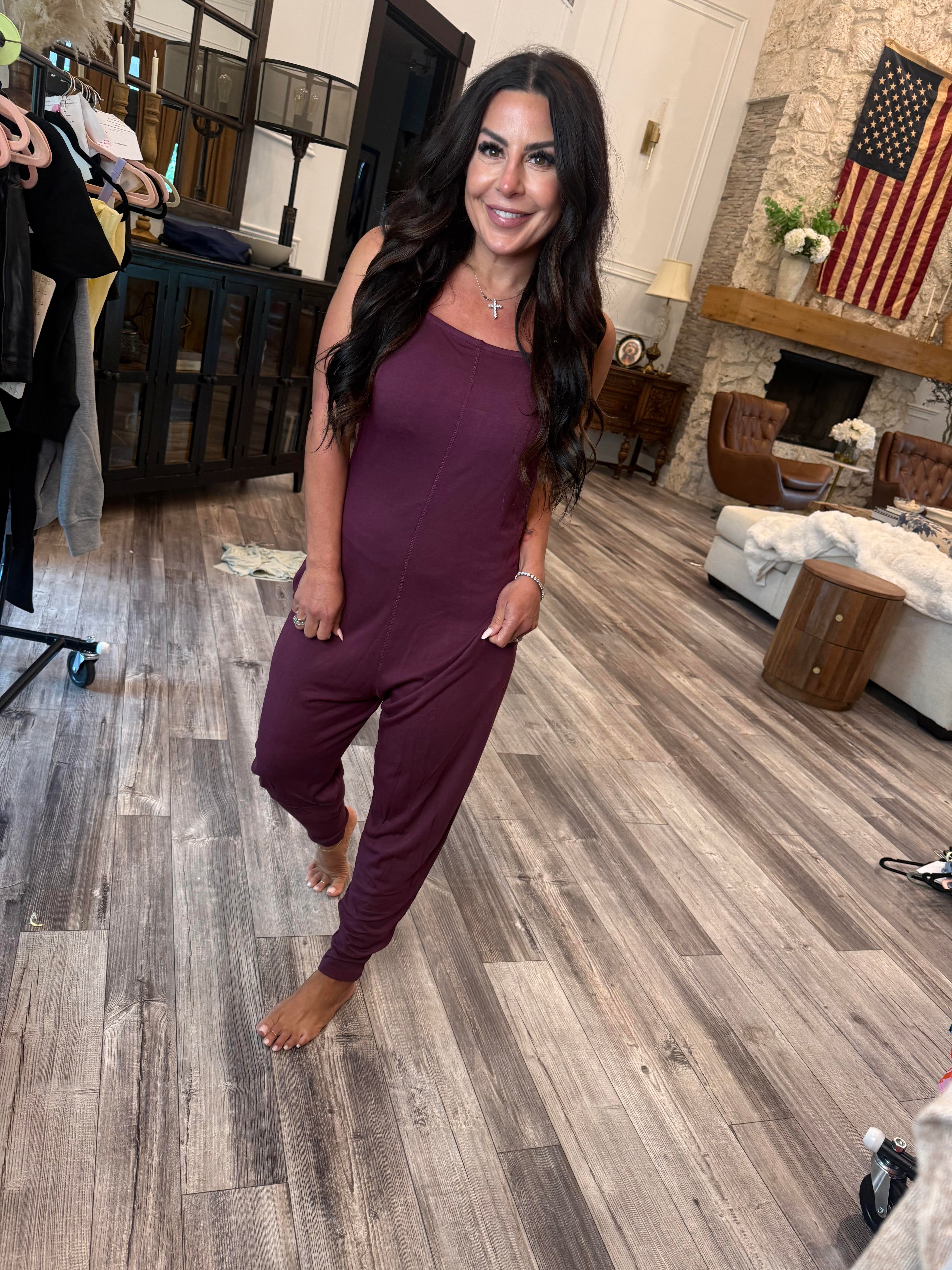 Plum Loose Fit Air Plum Jumpsuit
