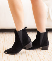 Wylie Suede Ankle Boot in Black